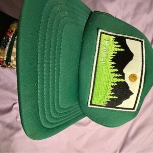 Kavu Green Foam Trucker Hat with Mountain Patch
